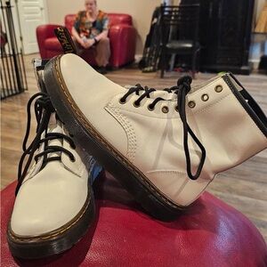 Dr. Martens White Leather Boots